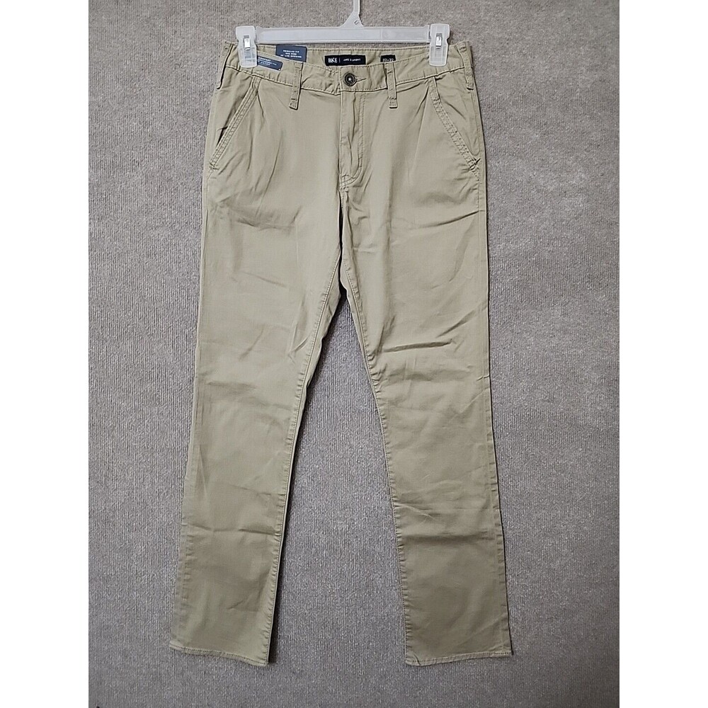 BKE Buckle Jake Straight Leg Chino Pants Mens 32x32 Khaki Brown Stretch NEW